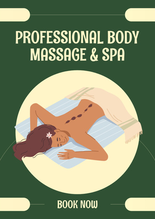 Professional Body Massage Services Poster Design Template