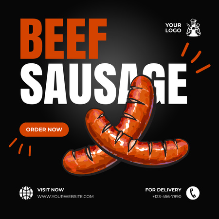 Order Beef Sausages Now Instagram Design Template