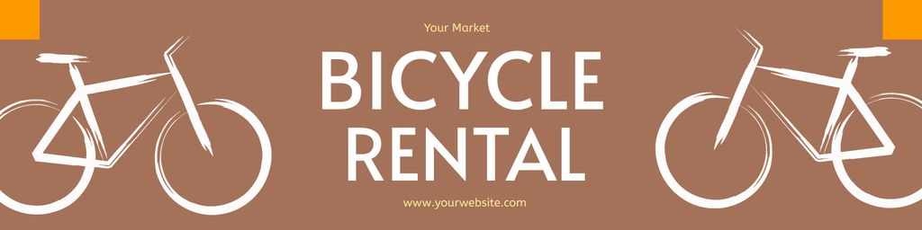 Rental Bicycles Proposition on Simple Brown Twitter tervezősablon
