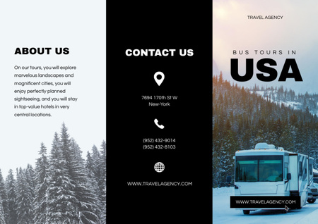 Bus Travel Tours Offer Brochure Modelo de Design