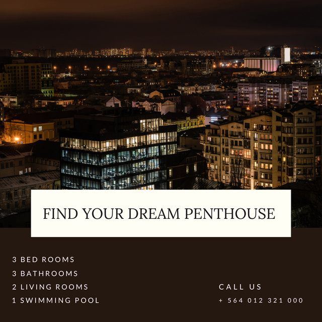 Template di design Offer of Dream Penthouse Animated Post