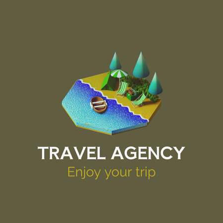 旅行代理店 Animated Logoデザインテンプレート