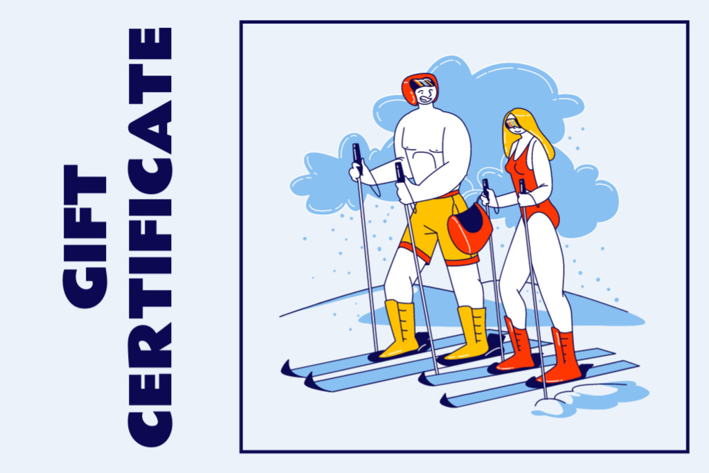 Ontwerpsjabloon van Gift Certificate van Summer Skiing Offer