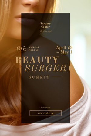 Young attractive woman at Beauty Surgery summit Invitation 6x9in Design Template