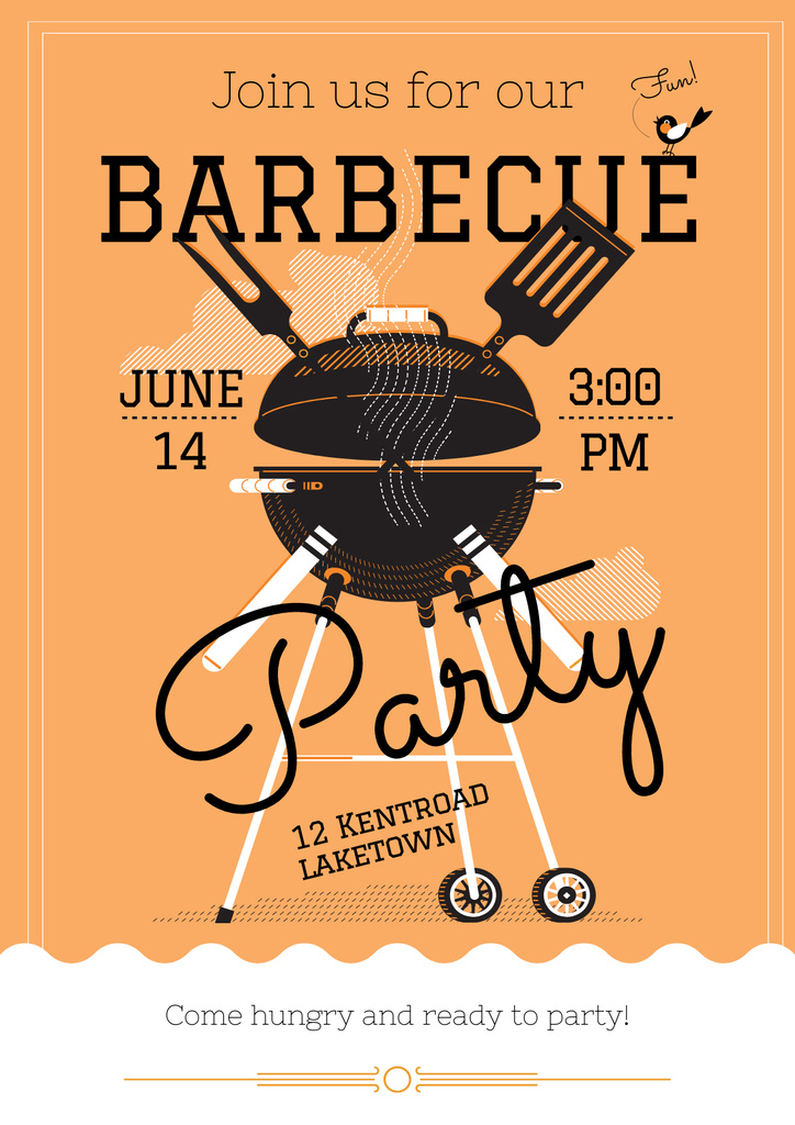 Barbecue party invitation Poster Modelo de Design