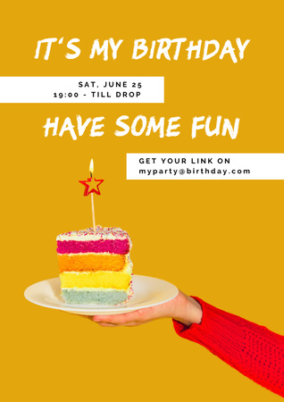 Virtual Birthday Party Poster Šablona návrhu