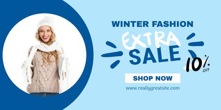Designvorlage Winter-Fashion-Sale-Einladung für Twitter