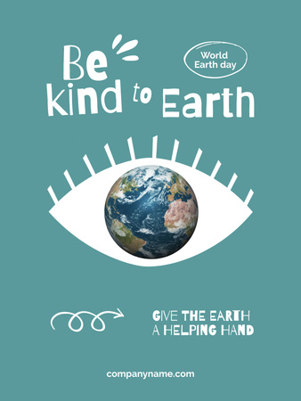 Plantilla de diseño de concienciación sobre el cuidado del planeta tierra Poster US 