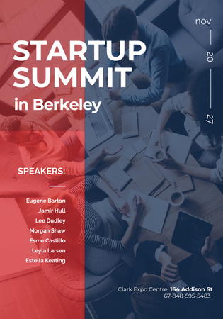 Template di design Startup Summit Announcement Business Team at the Meeting Poster 28x40in