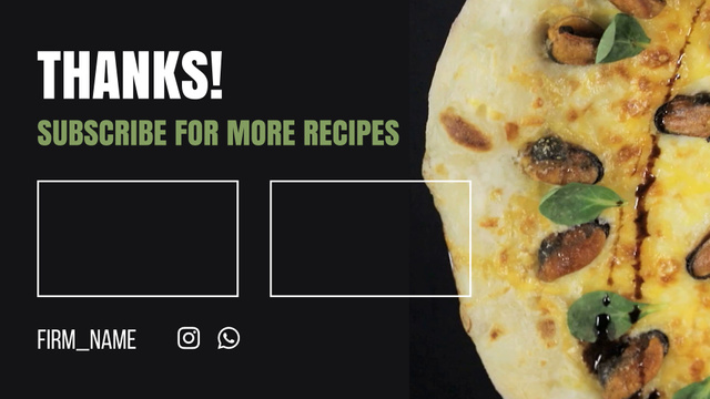 Plantilla de diseño de Crispy Pizza With Mushrooms Cooking Video Episode YouTube outro 
