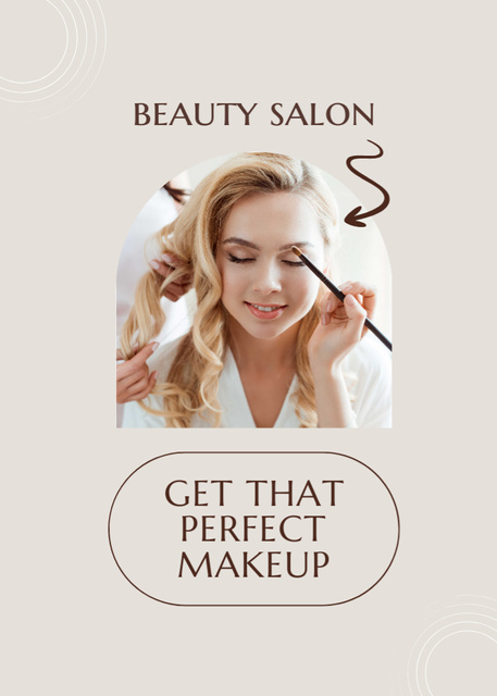 Offer of Perfect Makeup in Beauty Salon Flayer Modelo de Design