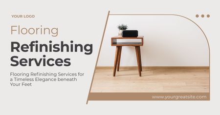 Flooring Refinishing Services Ad with Stylish Floor Design Facebook AD Design Template
