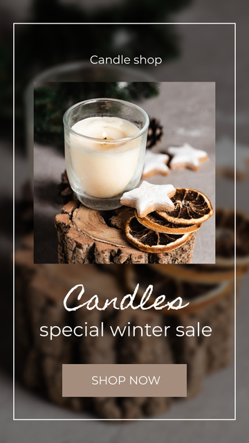 Ontwerpsjabloon van Instagram Story van Winter Special Candle Sale Announcement