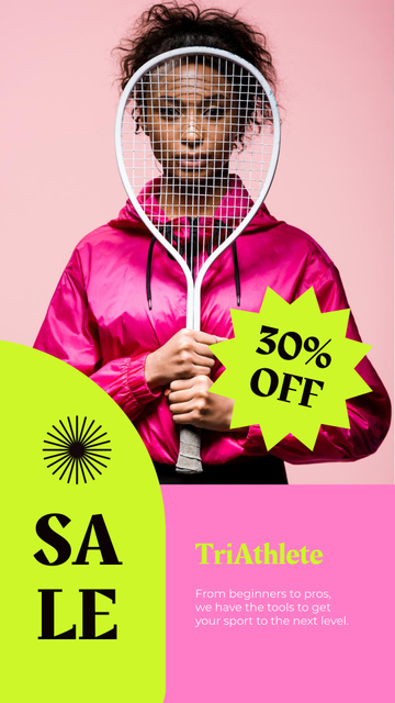 Designvorlage Tennis Courses Discount Offer für Instagram Story