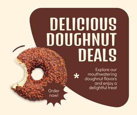 Designvorlage Offer of Delicious Doughnut Deals für Facebook