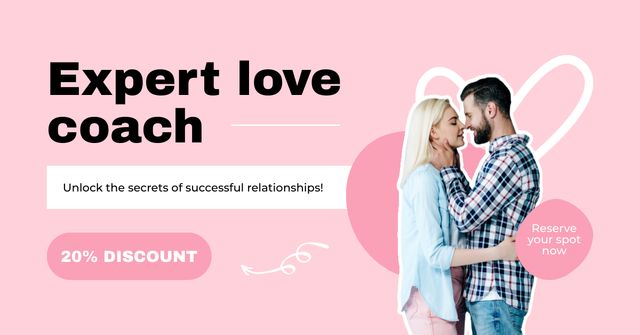Modèle de visuel Discount on Love Expert Services - Facebook AD