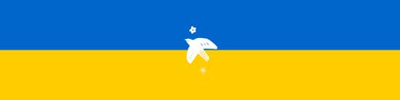 Modèle de visuel Dove flying near Ukrainian Flag - LinkedIn Cover