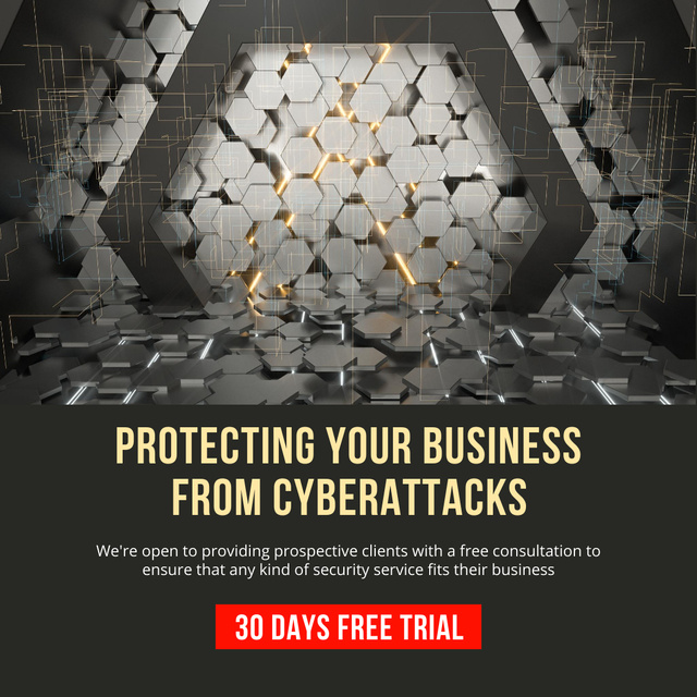 Security Business from Cyberattacks Instagramデザインテンプレート