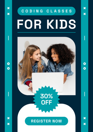 Coding Classes for Kids Poster Design Template