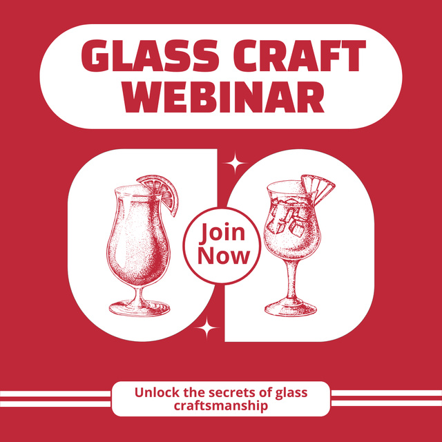 Glass Craft Webinar Announcement Animated Post Πρότυπο σχεδίασης