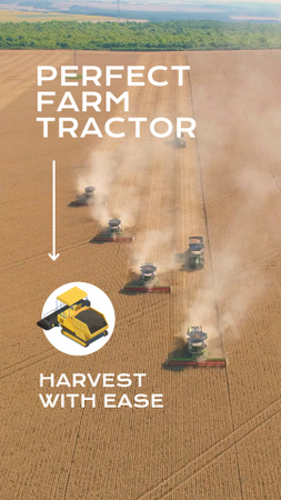 Designvorlage Perfekter Traktor für die Landwirtschaft mit Slogan-Angebot für TikTok Video