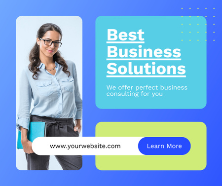 Business Consulting Services with Offer of Best Solutions Facebook Design Template