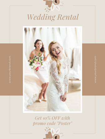 Designvorlage Rabatt im Wedding Rental Store für Poster US