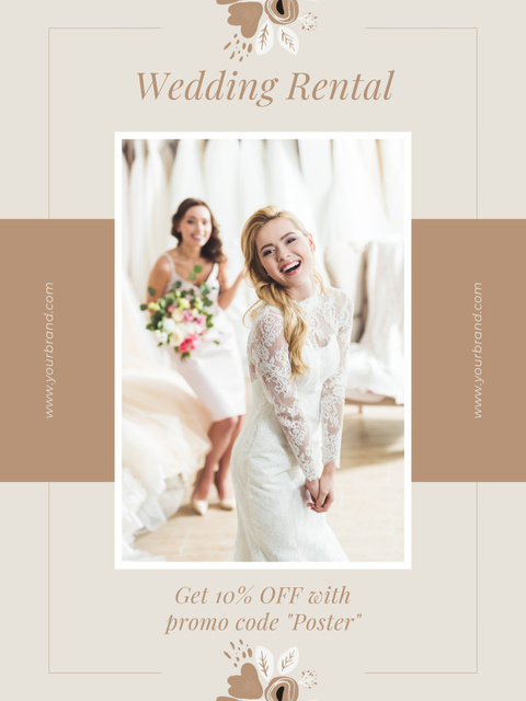 Discount at Wedding Rental Store Poster US – шаблон для дизайна