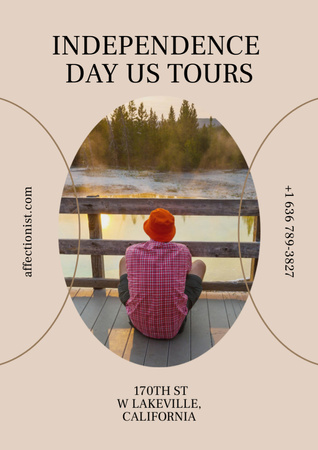 USA Independence Day Tours Offer Poster A3 Design Template