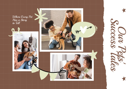 Cute Pets Success Life Stories Mood Board Design Template