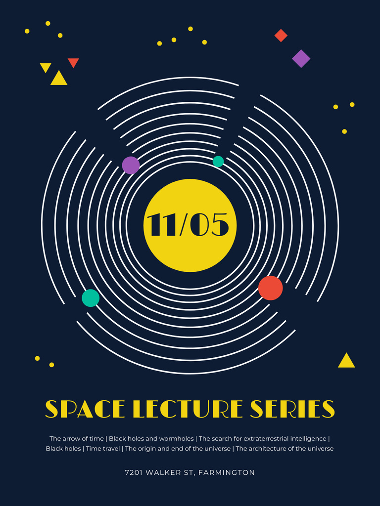 Space Lecture Series Announcement Poster US Modelo de Design