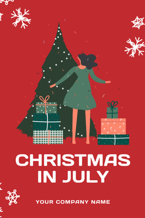  Celebrating Christmas in July Flyer 4x6in – шаблон для дизайна