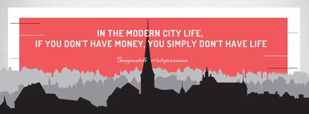 Modèle de visuel Citation about money in modern City life - Facebook cover