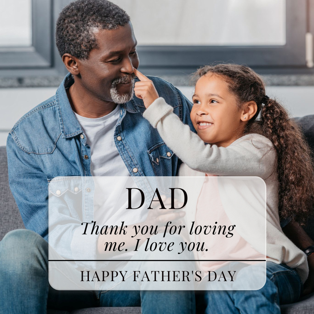Hoping Your Father's Day Is Full of Love and Laughter Instagram – шаблон для дизайну