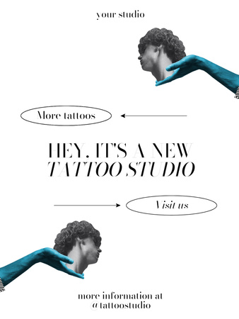 Oznámení otevření nového tetovacího studia Poster US Šablona návrhu