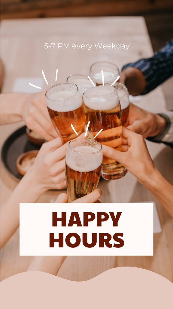 Beer Happy Hour Announcement Instagram Story Modelo de Design