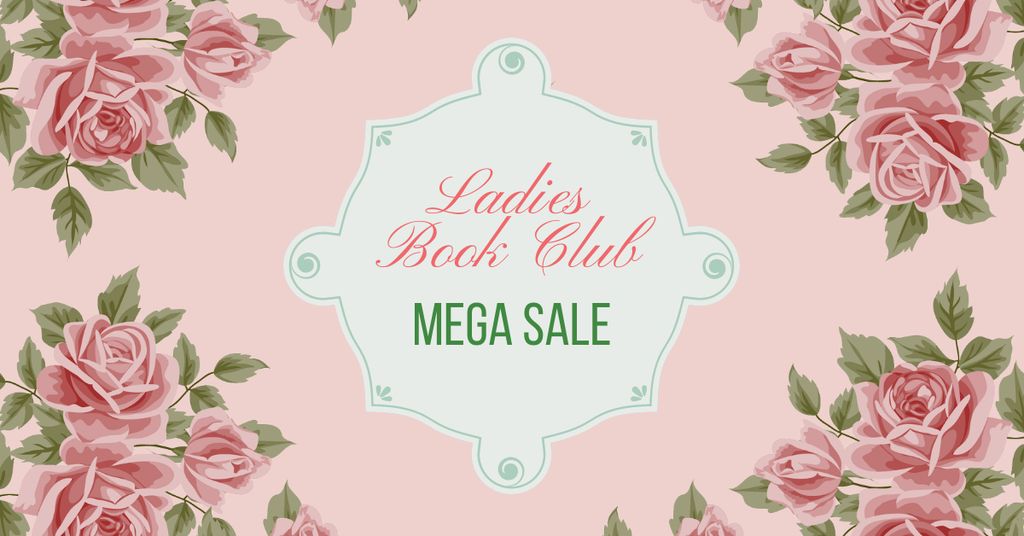 Ladies Book Club Sale Offer Facebook AD Modelo de Design