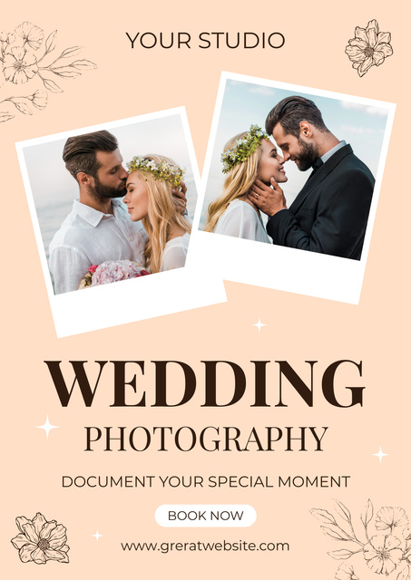 Wedding Photography Services Offer Poster Design Template