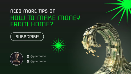 Ways to Make Money from Home YouTube outro Design Template