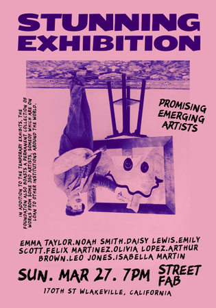 Art Exhibition Announcement Poster 28x40in Design Template