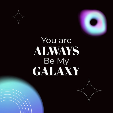 Ontwerpsjabloon van Instagram van Inspirational Quotes about Galaxy