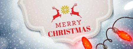 Christmas Greeting with Festive Deers Facebook cover Design Template