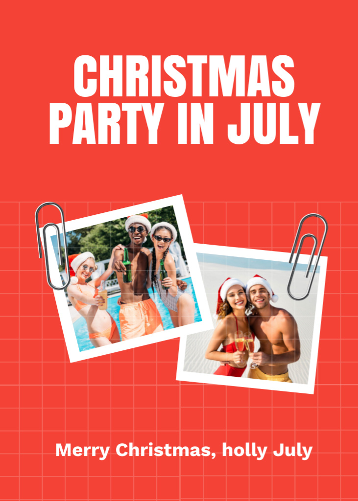 Youth Christmas Party in July by Pool Flayerデザインテンプレート