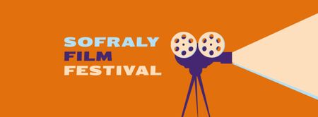 Template di design annuncio festival del cinema con proiettore vintage Facebook cover