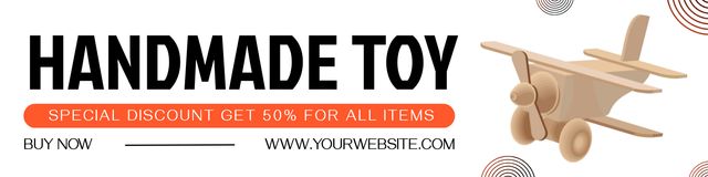 Sale of Handmade Toys with 3D Airplane Model Twitter Šablona návrhu