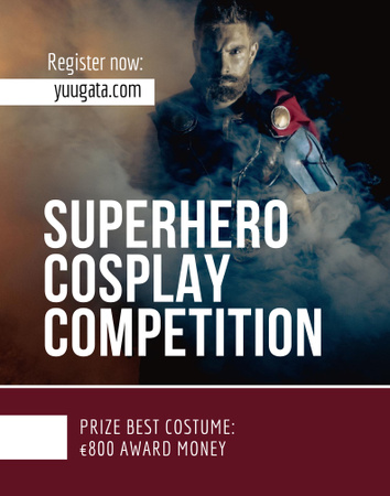 Epic Superhero Cosplay Competition With Award Poster 22x28in Design Template