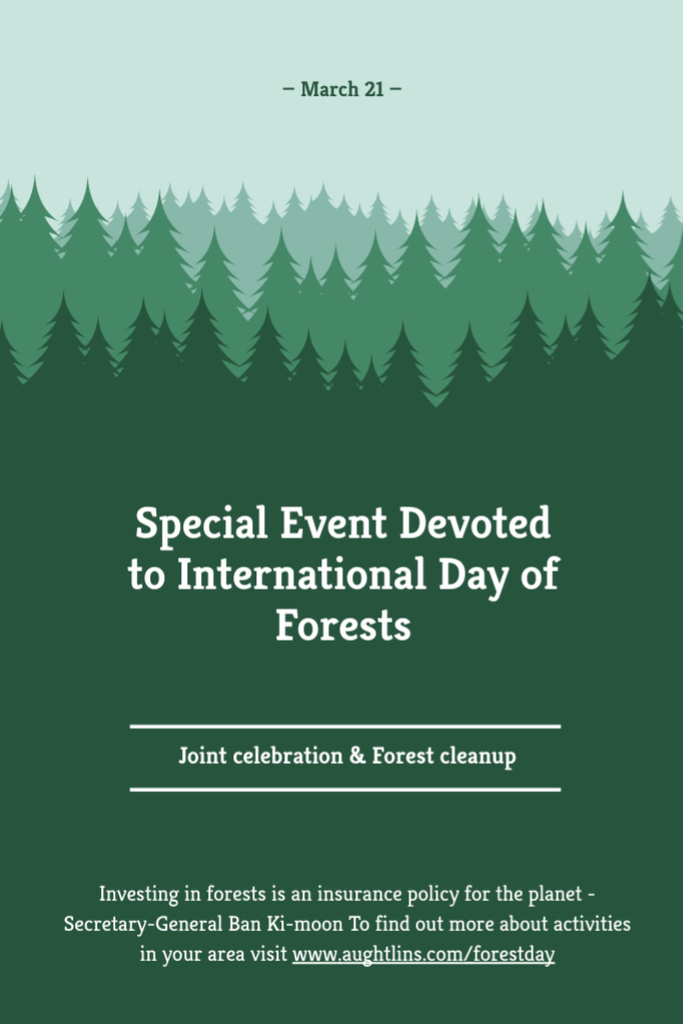 International Day of Forests Event Announcement Postcard 4x6in Vertical Modelo de Design
