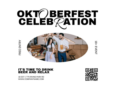 Oktoberfest Celebration Announcement Flyer 8.5x11in Horizontal Design Template