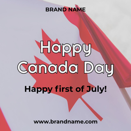 Happy Canada Day with Canadian Flag Instagram Design Template