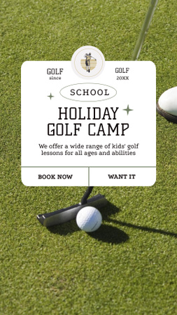 Designvorlage anzeige im golfcamp für Instagram Story